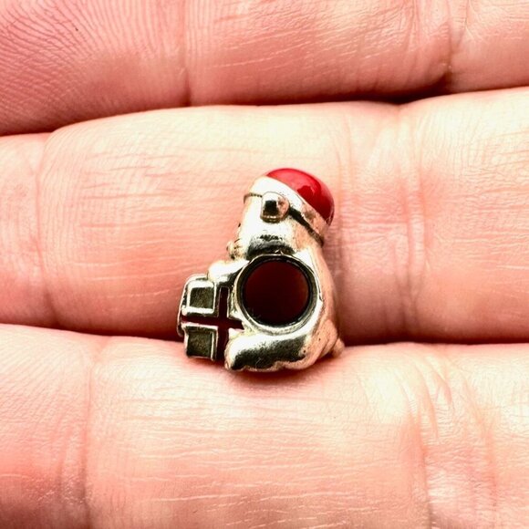 Pandora Christmas Kitten Charm 925 ALE Sterling Silver Enamel - Picture 4 of 5